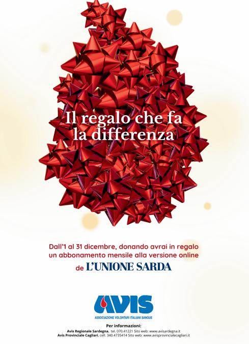 Avis e gruppo Unione Sarda: per i donatori un mese di abbonamento in omaggio per la versione digitale del quotidiano