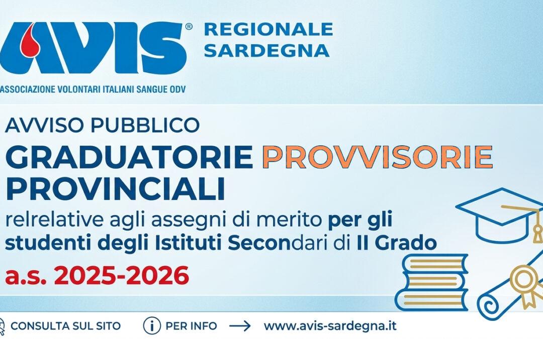 Graduatorie provvisorie provinciali relative agli assegni di merito per gli studenti degli Istituti Secondari di II Grado a.s. 2025-2026